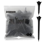 All Teed Up Premium Plastic Golf Tees - Black- 2.75 & 1.5 Inch Plastic Combo Pack