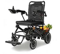 All-Terrain Electric Wheelchair for Adults, 500W Power Foldable Lightweight, Travel Portable & Airline Approved with 15 Miles Long Range(Black,12ah)