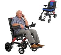 All-Terrain Electric Wheelchair for Adults Heavy Duty 220 Lbs Capacity 12 Mile Range Foldable Power Wheelchair with Advanced Suspension for Home Outting