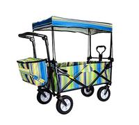 All-Terrain Foldable Kids n Cart with Canopy - Versatile Push-Pull Stroller for Beach, Park, Camping, Tailgating, and Garden - Sun & Rain Protect Included