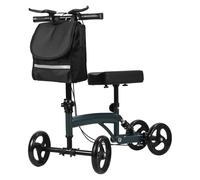 All Terrain Knee Scooter, Knee Walker with Knees Pad for Broken Leg, Foot, Ankle Injuries, Adjustable Mobility Aid with Dual Brake Shock Absorber, Steerable Leg Scooter for Adult, Quad Roller Cart B