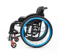 All-Terrain Lightweight Folding Manual Wheelchair - Portable Self-Propelled Sports Leisure Wheelchair for Adults and Disabled Users - Big Wheels for Enhanced Mobility