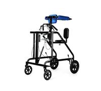 All Terrain Rollator Walkers for Seniors, Features a Seat, Backrest, Brake, and Pneumatic Height Adjustment,350 lb. Weight Capacity,Black Adult/Senior