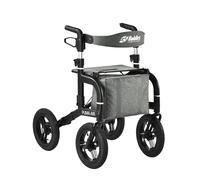 All Terrain Rollator with Pneumatic Tires | Outdoor Walker with Big Wheels & Seat | Mobilex Puma Air (Matt Black)