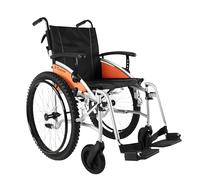 All-Terrain Self-Propelled Wheelchair - Lightweight Foldable Outdoor Chair with 24” Off-Road Tyres, Adjustable Push Handles & Quick-Release Wheels (Silver, 45 CM)