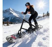 All-Terrain Snow Scooter for Adults & Teens, 360° Rotating Rear Ski for Agile Turning, Aluminum Frame & Ergonomic Handlebar for Max Control on Groomed & Off-Trail Snow Grey