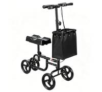 All-Terrain Steerable Knee Scooter for Adults | with Rear Wheel & Handbrakes | Crutch Alternative | Knee Walker for Broken Foot, Ankle Injury & Post-Surgery Recovery (Black 1 Set)