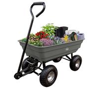 All Terrain Tipping Barrow Cart with Pneumatic Tyres simpa Grey One Size