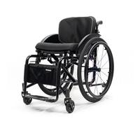 All-Terrain Ultra Lightweight Sports Wheelchair Foldable Adjustable Footrest and Seat Height, Handbrakes,Suitable for Teenagers, Adults, Seniors(Black2,Seat Width 40cm/15.74in)