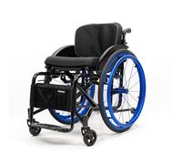 All-Terrain Ultra Lightweight Sports Wheelchair Foldable Adjustable Footrest and Seat Height, Handbrakes,Suitable for Teenagers, Adults, Seniors(Blue2,Seat Width 39cm/15.35in)