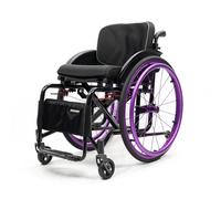 All-Terrain Ultra Lightweight Sports Wheelchair Foldable Adjustable Footrest and Seat Height, Handbrakes,Suitable for Teenagers, Adults, Seniors(Purple2,Seat Width 40cm/15.74in)