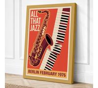 All That Jazz Berlin Vintage Canvas Wall Art Print 18x12 Inch (46 x 30 cm)