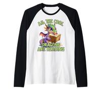 All The Cool Dragons are Reading Dragon Teacher Raglan Baseball Tee