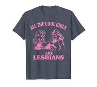 All The Cool Girls are Lesbians T-Shirt, Men, Heather Blue, 6X-Large