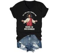 All The Cool People are Born in December T-Shirt, All The Cool People are Born in December Shirt V-Neck Black