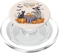 All the Fall Things Witch Skeleton Autumn Cat Pumpkin Design PopSockets PopGrip for MagSafe