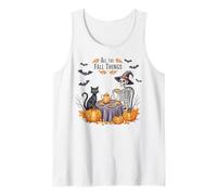 All The Fall Things Witch Skeleton Autumn Cat Pumpkin Design Tank Top