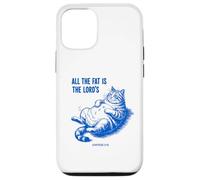 All The Fat Is The Lord’s Funny Retro Cat Christian Case for iPhone 12/12 Pro
