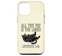 All The Fat Is The Lord’s Funny Retro Cat Christian Case for iPhone 12/12 Pro