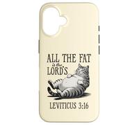 All The Fat Is The Lord’s Funny Retro Cat Christian Case for iPhone 16
