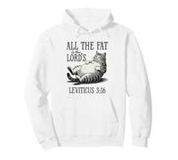 All The Fat Is The Lord’s Funny Retro Cat Christian Pullover Hoodie