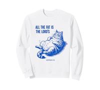All The Fat Is The Lord’s Funny Retro Cat Christian Sweatshirt