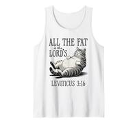 All The Fat is The Lord’s Funny Retro Cat Christian Tank Top
