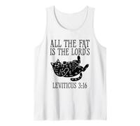 All The Fat is The Lord’s Funny Retro Cat Christian Tank Top