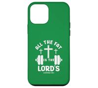 All The Fat Is The Lord's Funny Christian Gym Lover Dumbbell Case for iPhone 12 mini