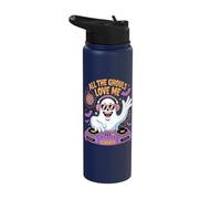 All The Ghouls Love Me Halloween DJ Ghost Stainless Steel Insulated Water Bottle