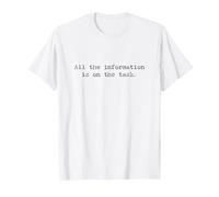 All The Information is On Task Taskmaster T-Shirt, Men, White, XX-Large
