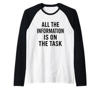 All The Information is On The Task Funny Project Management Raglan Baseball Tee
