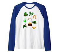 All The Lucky Irish St Patrick's Day Things On A Fun Holiday Raglan Baseball Tee