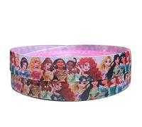 All The Princesses Including ELSA Anna Snow White Belle Cinderella Grosgrain Ribbon 2M X 22mm for CAKE'S Birthday Cakes Gift WRAP Wrapping Ribbon Hair Bows