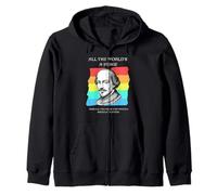 All The World's A Stage Shakespeare Quote Theater Literature Zip Hoodie