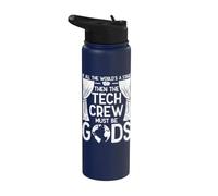 All The World's A Stage Tech Crew Must Be Theater Gods Stainless Steel Insulated Water Bottle