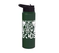 All The World's A Stage Tech Crew Must Be Theater Gods Stainless Steel Insulated Water Bottle