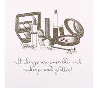 All Things are possible With Make Up & Glitter ! - Handmade Greeting Card / GSM22
