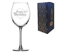 All Things Personalised Engraved 30th Birthday Gift, Enoteca Red Wine Glass, Holds 19oz, 560ml, Gift Boxed, Happy Birthday Balloon Design, Gift for Him or Her, Laser Engraved in The UK