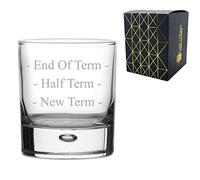 All Things Personalised Engraved Bubble Whiskey Glass Teacher Gift End of Term Funny Gift Come in Gift Box - Birthday Teacher Gift
