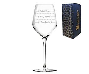 All Things Personalised Novelty Engraved TRE Sensi Wine Glass Funny Teacher Gift, End of Term, Half Term, New Term, 15oz Large Crystal Wine Glass, Engraved and Gift Boxed in The UK