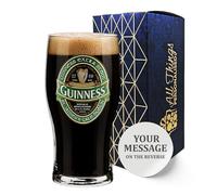 All Things Personalised Official Dublin Ireland Guinness Pint Glass, Engrave with Any Message for Any Occasion, Stylize with a Variety of Fonts, Laser Engraved, Gift Box Included