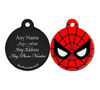 All Things Personalised Personalised Engraved Superhero Pet Tag, Measures 3.8cm, Spiderman, 1 Count