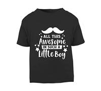 All This Awesome in Such a Little boy [BBY6] Short Sleeve Cotton Toddler t Shirt, 3-4 Years, Black