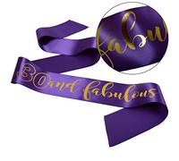 All Tied Up UK Ltd - 30th Birthday SASH | 30 and Fabulous Sash | Thirtieth Birthday Gift Luxurious Sash (Black)