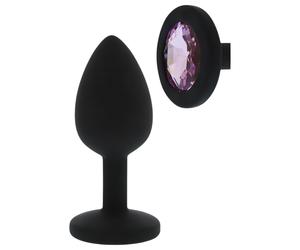 All-Time Favorite - Purple Gem Silicone Anal Plug (Black)