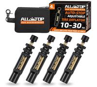 ALL-TOP Adjustable Auto-Stop Tire Deflator Valve Kit (10-30 PSI) 4 PCS Screw-on Tyre Air Down Tool for Offroad 4x4 (with 5 Valve caps)