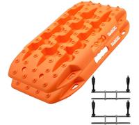ALL-TOP Short Recovery Traction Boards, Off Road Bendable Tire Friction Tracks for Sand Mud Snow, 2PCS & Mounting Kit (3rd Gen, Orange)