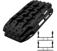 ALL-TOP Short Recovery Traction Boards, Off Road Bendable Tire Friction Tracks for Sand Mud Snow, 2PCS & Mounting Kit (3rd Gen, Black)