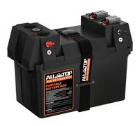 ALL-TOP Smart Battery Box, 12V Marine Case w/ 50AMP Connectors, Multi Ports & Circuit Breaker for Trolling Motor, RV & Solar Panel, Battery Not Included